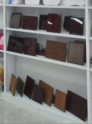 实木斜边奖牌底座 (Wooden Plaque Bases) 多色陈列
